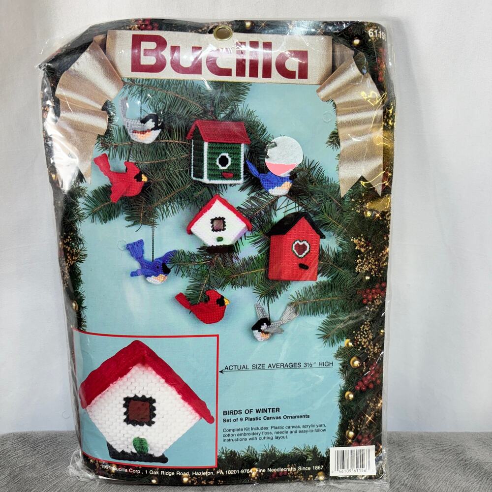 Bucilla 1991 BIRDS OF WINTER Plastic Canvas Kit Sealed Unopened #61156 Vintage